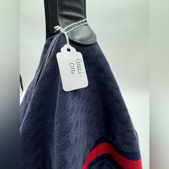 Gucci-Authentic-Vintage Micro G Denim Canvas Bubble Bag w Pouch -Rare UNICORN!! - Picture 10 of 14